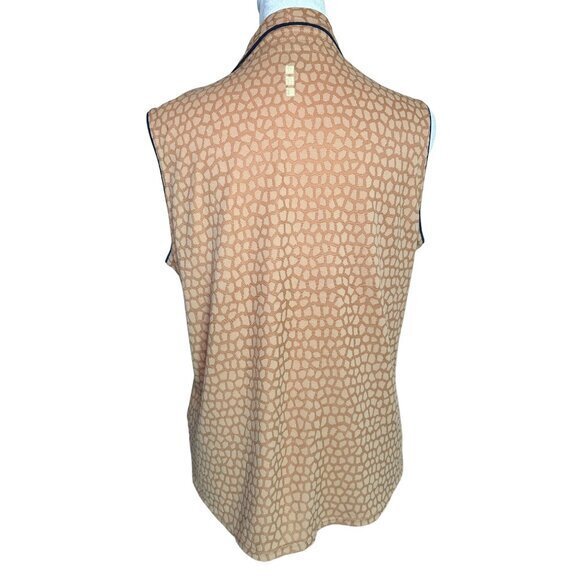 Jamie Sadock Medium Golf‎ Top Shirt Tennis Sleeveless Piping Detail Beige Gold - Picture 5 of 9